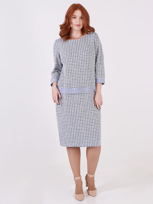 Платье твидовой фактуры офисное - Almond фото 2