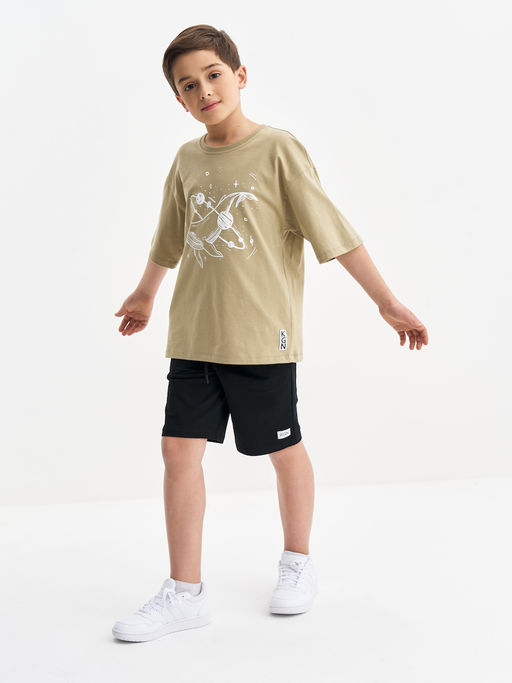 Футболка для девочки цвета хаки с принтом - Kogankids фото 34