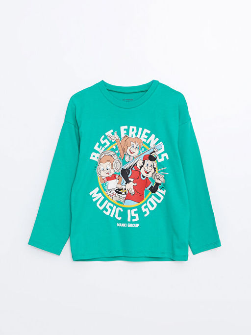 Nostaljik Maymun Bask?l? Uzun Kollu Erkek Bebek Ti??rt