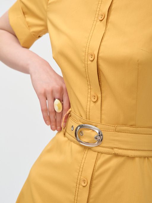 Платье из однотонного хлопка