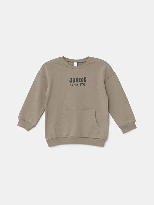 Bisiklet Yaka Uzun Kollu Bask?l? Erkek Bebek Sweatshirt ve E?ofman Alt 2li Tak?m - Waikiki фото 2