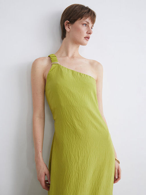 Tek Omuz Dokulu Elbise