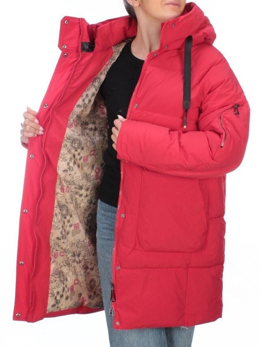 2197 RED Пуховик женский зимний AIKESDFRS (холлофайбер) - Fashion фото 11