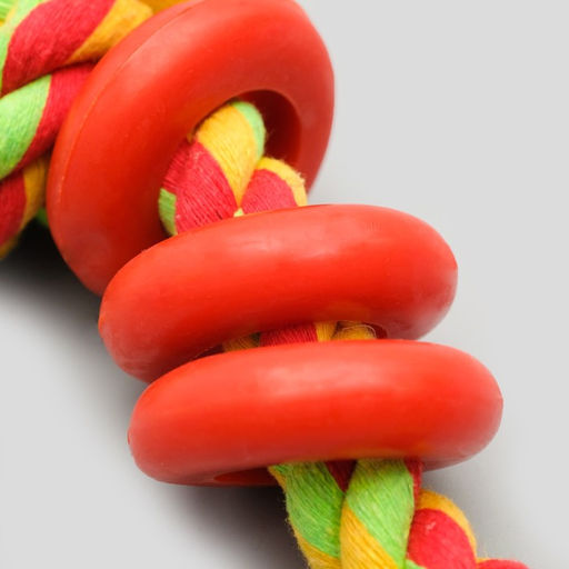 Игрушка тренировочная канатная Спираль, до 140 г, до 40 см, микс цветов - Пижон фото 4