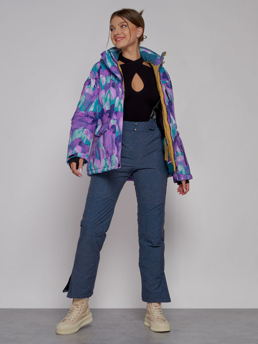 Горнолыжная куртка женская зимняя фиолетового цвета 2302-2F - Chunmai фото 6