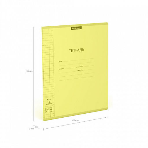 Цена за 10 шт. Тетрадь школьная ученическая с пластиковой обложкой на скобе ErichKrause Классика CoverPrо fizzy, Neon, желтый, А5+, 12 листов, линейка  фото 25