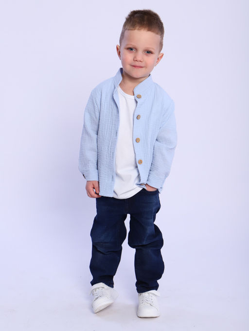 РБ016 Рубашка Муслин (голубой) - Милаша фото 10