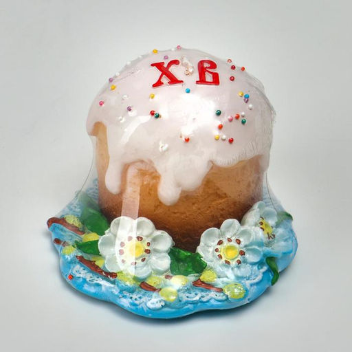 Свеча декоративная Пасхальный кулич на подставке, 11?9 см, 270 г