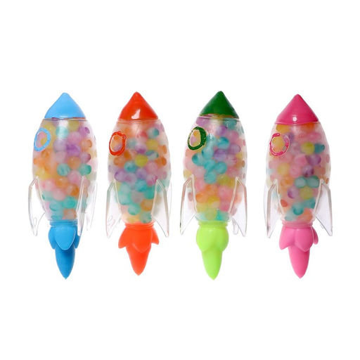 Цена за 4 шт. Антистресс игрушка «Ракета», мялка с гидрогелем, МИКС