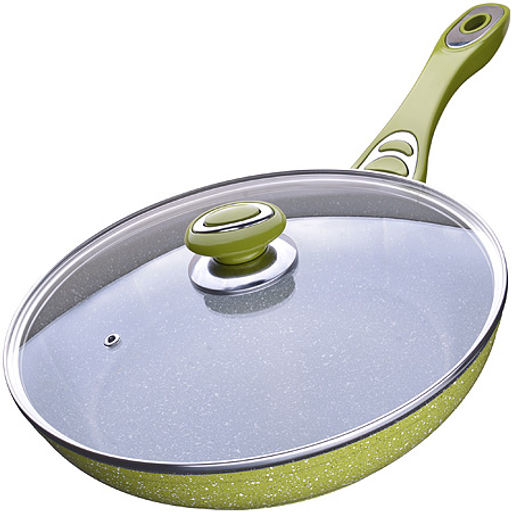 26906 Сковорода 28см мрам/крошка с крышкой MB (х6)