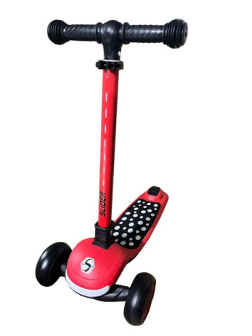 Самокат трехколесный Slider, светящиеся полиуретановые колёса и платформа, руль складной