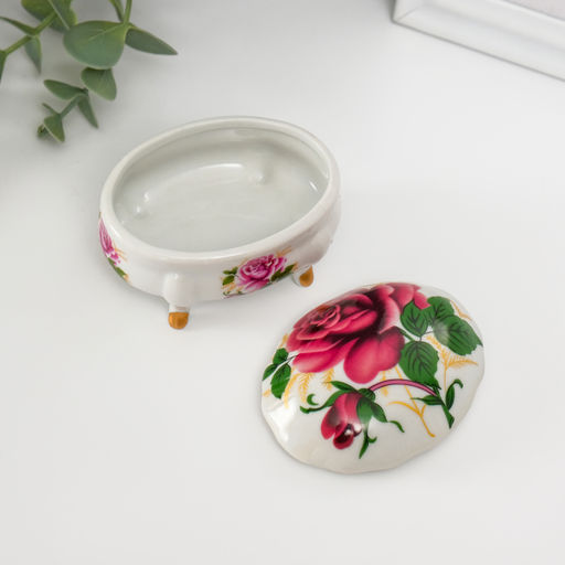 Шкатулка для украшений на ножках «Роза», керамика, 6.1×7.7×4.8 см