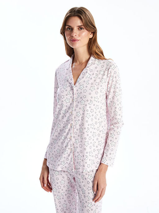 G?mlek Yaka Desenli Hamile Pijama Tak?m?