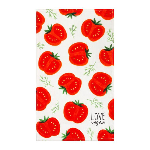 Набор кухонных полотенец Доляна Love vegan, 35х60см-4шт, 100% хлопок  фото 6