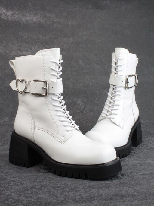 01- GZ6115-G71-N101 WHITE Ботинки демисезонные женские (натуральная кожа) - Фабричный китай фото 12