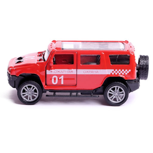 Машинка металлическая «Пожарная служба», 1:48, инерция, открываются двери, цвет красный