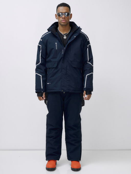 Горнолыжный костюм мужской зимний темно-синего цвета 390TS - Leifensh фото 7