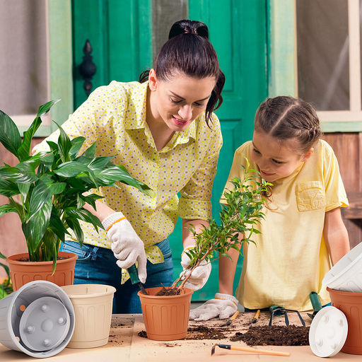 Горшок пластмассовый для цветов Дионис 3,6л д21см h21см, бежевый (Россия) - Домашняя мода фото 2