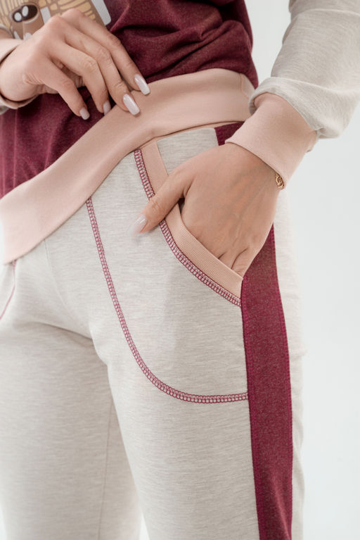 Костюм женский из футера Гамми бордо - Амадэль фото 9