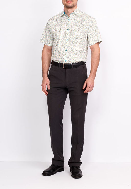 Сорочка мужская короткий рукав GREG 143/107/5432/KZS/1 STRETCH  фото 3