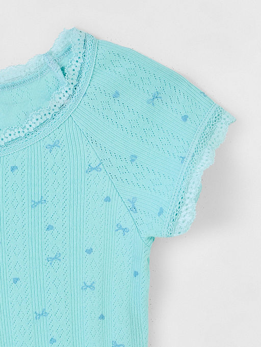 Комплект домашний женский голубой с узором бантиков - Mark formelle фото 5