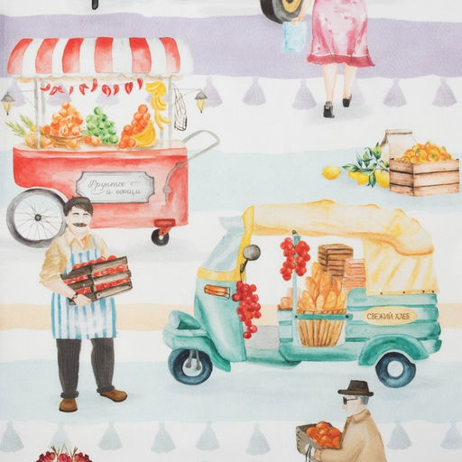 Полотенце Этель Food market 40х73 см, 100% хлопок, саржа 190 г/м2  фото 4