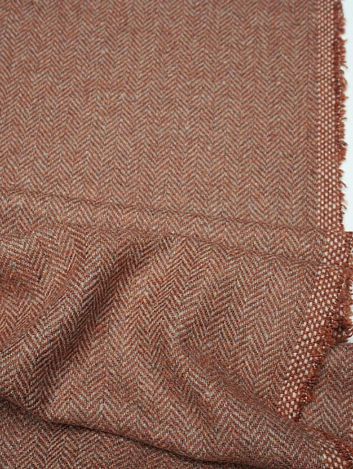 Шерсть пальтово-костюмная Твид Елочка цв.корица/бежевый, ш.1.5м, шерсть-50%, п/э-50%, 310гр/м.кв - Купава фото 16