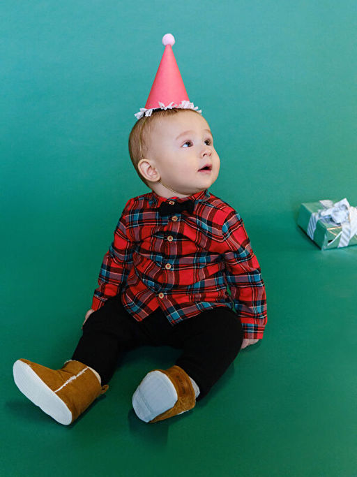 Ekose Desenli Erkek Bebek G?mlek ve Pantolon 2li Tak?m