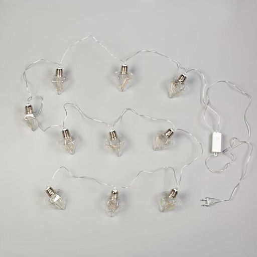 Гирлянда Нить 3 м с насадками Лампочки кристалл, IP20, прозрачная нить, 80 LED, свечение синее, 8 режимов, 220 В - Luazon lighting фото 3