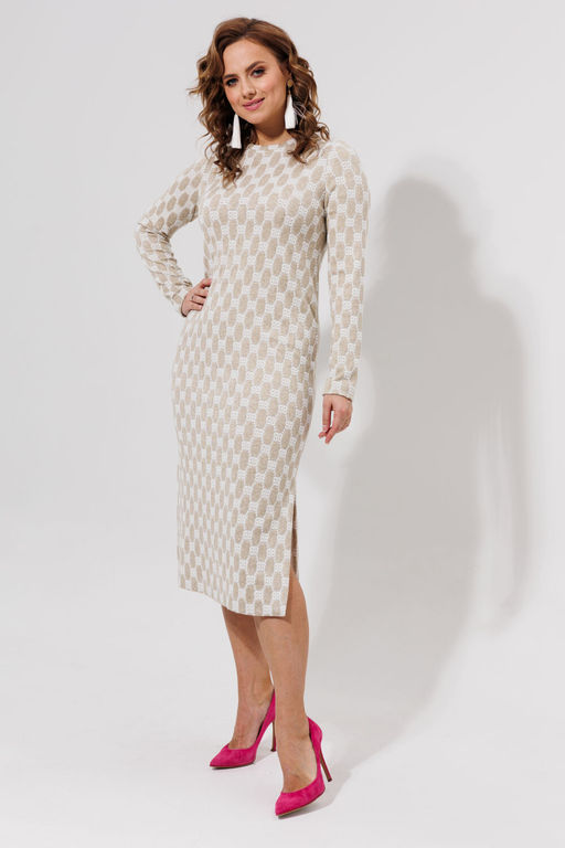 Платье Galean Style 971 бежевый  фото 9