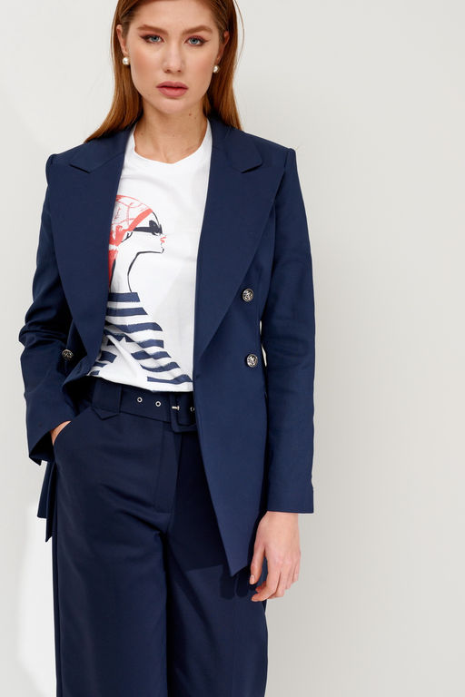 Двубортный жакет из хлопка Don (Цвет: Синий) - Morozov Amavie фото 3