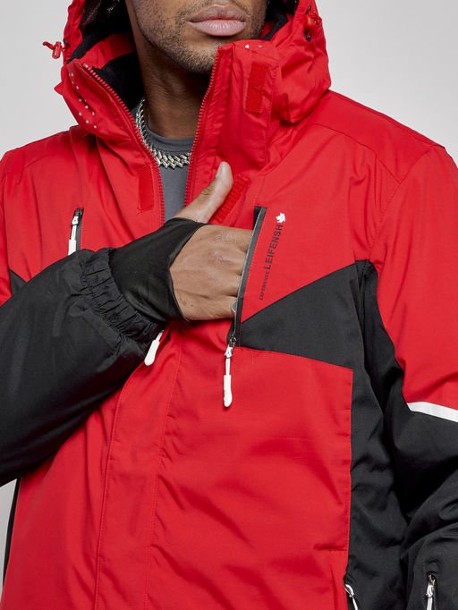 Горнолыжный костюм мужской зимний красного цвета 6319Kr - Leifensh фото 33