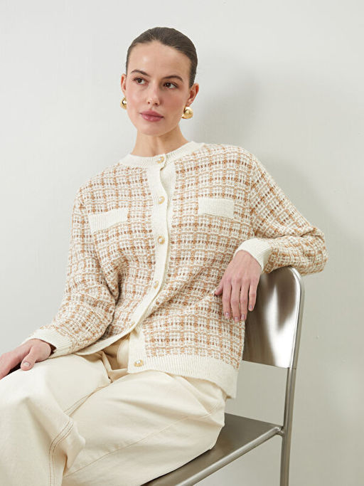 Bisiklet Yaka Desenli Kad?n Triko H?rka