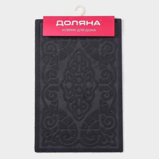 Коврик влаговпитывающий придверный без окантовки Доляна «Восточная сказка», 40×60 см, серый