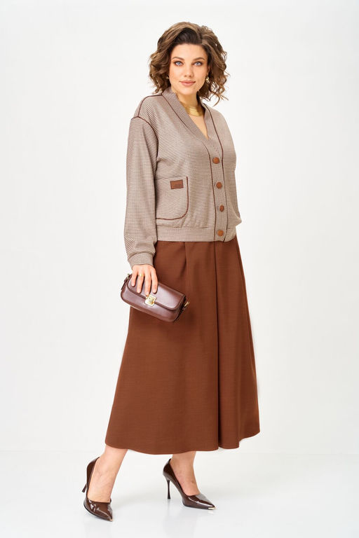 Костюм Aira Style 24131 бежево-коричневый