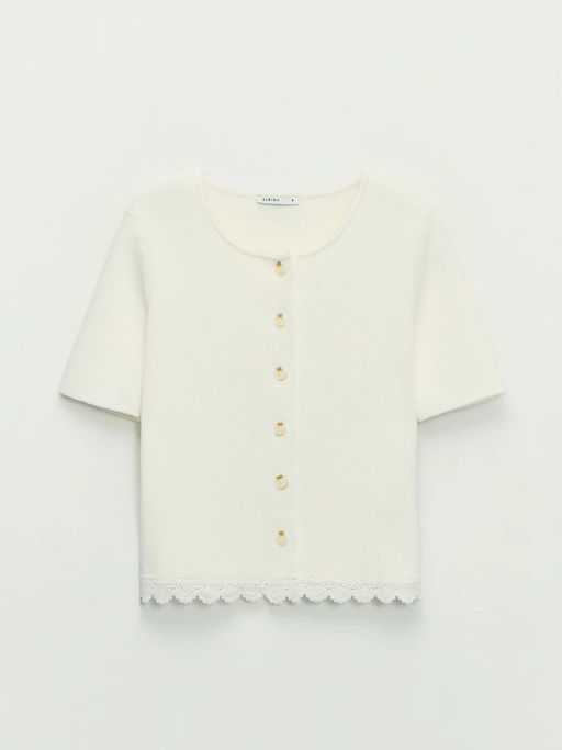 Укороченный кардиган из хлопка / Zarina  фото 8