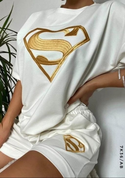 Костюм Size Plus футболка и шорты S белый K36