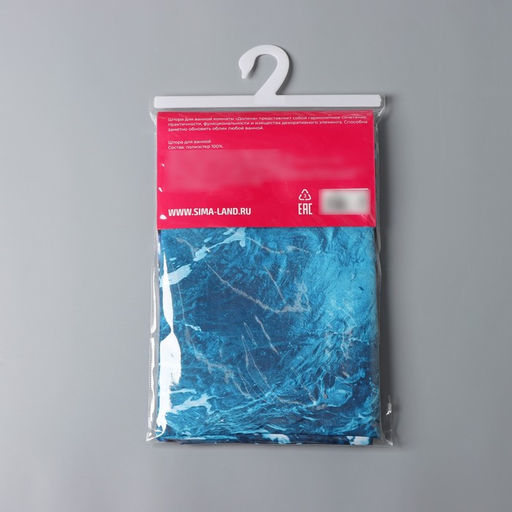 Штора для ванной Доляна WAVE, с люверсами, 180×180 см, полиэстер