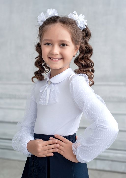 Далас, блузка трикотажная белый/122-60-54 - Alolika фото 3