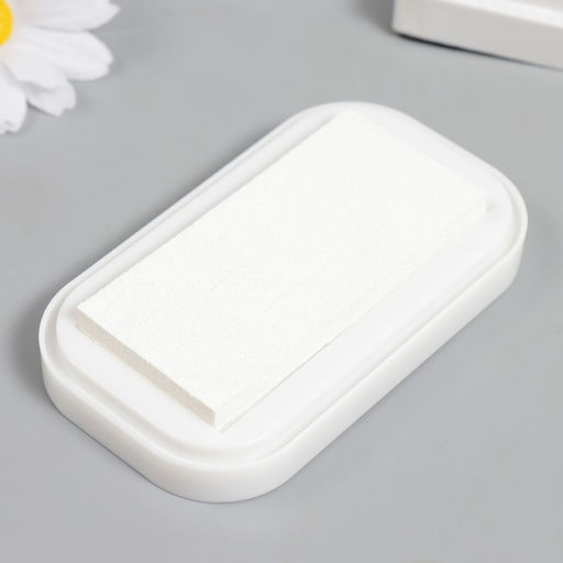 Штемпельная подушка для текстиля, дерева, бумаги «Белая керамика», 5.3×9.5 см