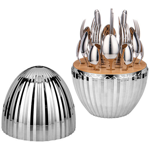 НАБОР СТОЛОВЫХ ПРИБОРОВ НА ПЛАСТИКОВОЙ ПОДСТАВКЕ, 24ПР