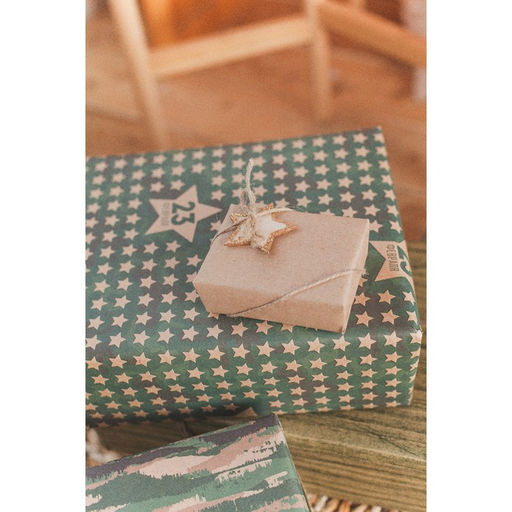 Цена за 10 шт. Бумага упаковочная крафтовая Звёзды 23 февраля, 50?70 см