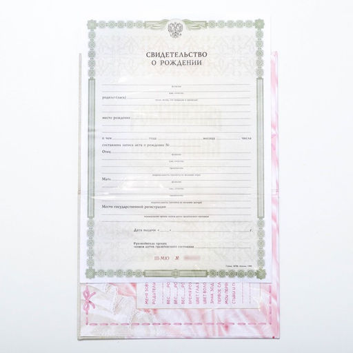 Папка для свидетельства о рождении О рождении девочки, А5 - Долго и счастливо фото 5