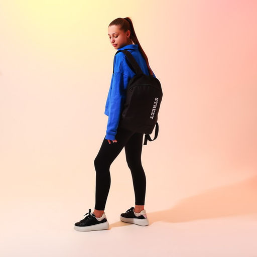 Рюкзак школьный текстильный Street, 46×30×10 см, вертикальный карман, чёрный