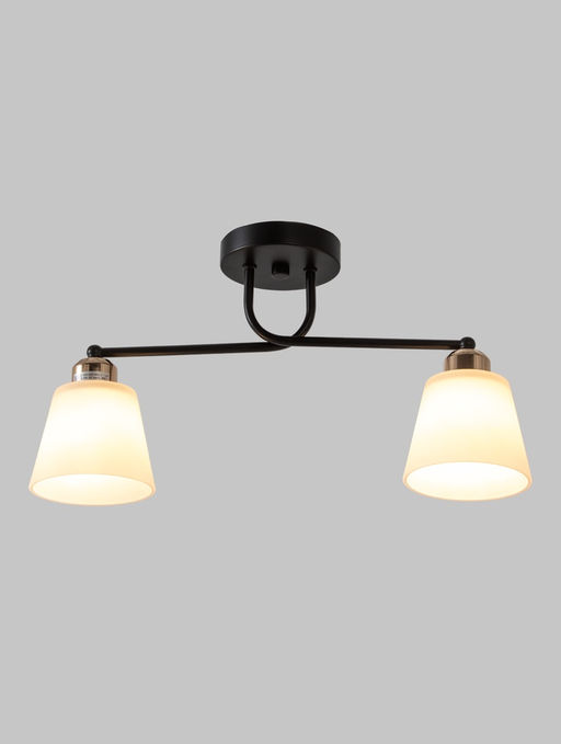 Люстра 12197/2, 2хE27, 40 Вт, чёрный/белый