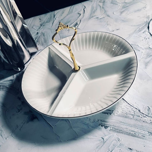 102-057 Менажница 25х16см MARZIPAN GREY в под.уп.(х12)Фарфор - Lenardi фото 2