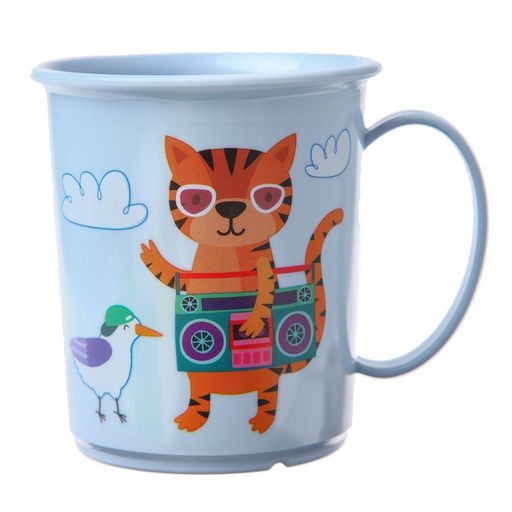 Кружка с декором 180 мл, детская, пластиковая, МИКС