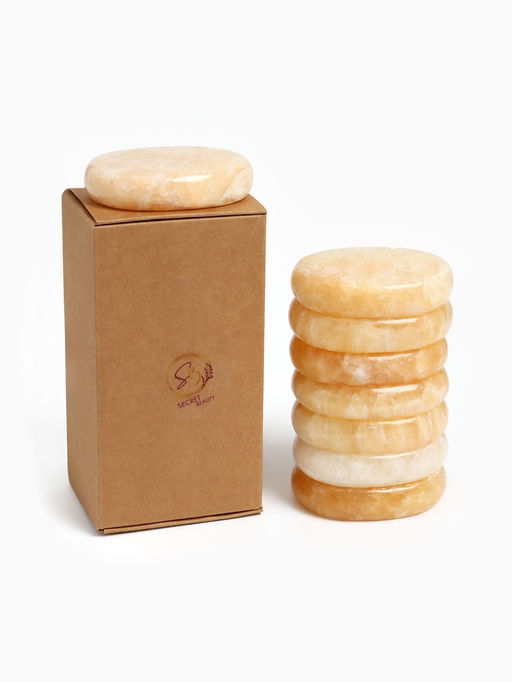 Камни для СПА 6×8 желтоватый мрамор, 8 шт.