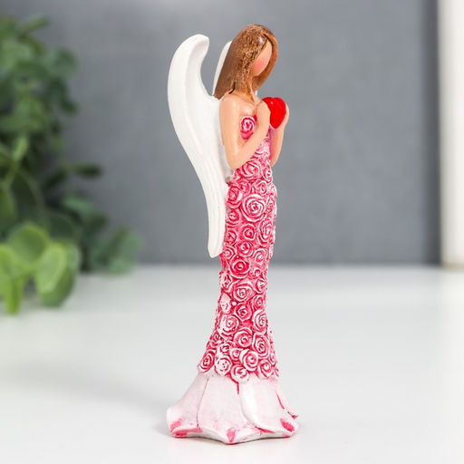 Фигурка полистоун Ангел в цветочном платье с сердцем, 10?3.8?3.2 см, МИКС