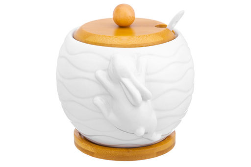 Сахарница Elan Gallery Кролик волны фарфор 620 мл 12×12×12 см  фото 14